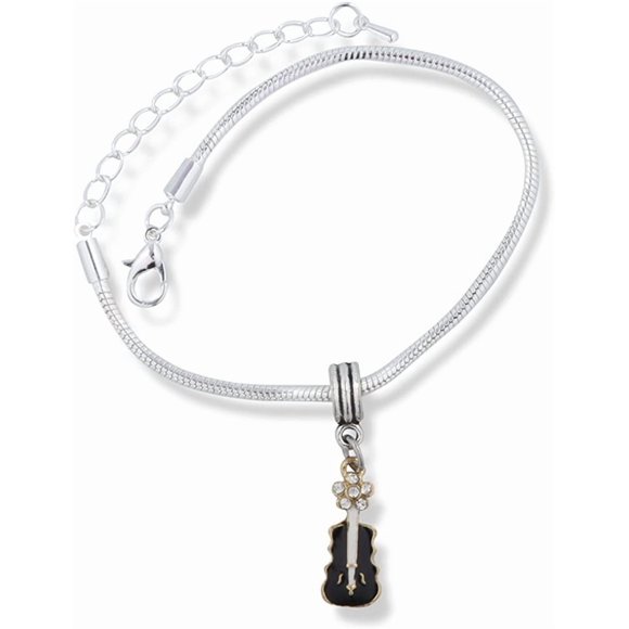 Cello Jewelry | Bass Cello Musical Instrument Stainless Steel Snake Chain Charm Bracelet (stainless-steel, womens, metal)