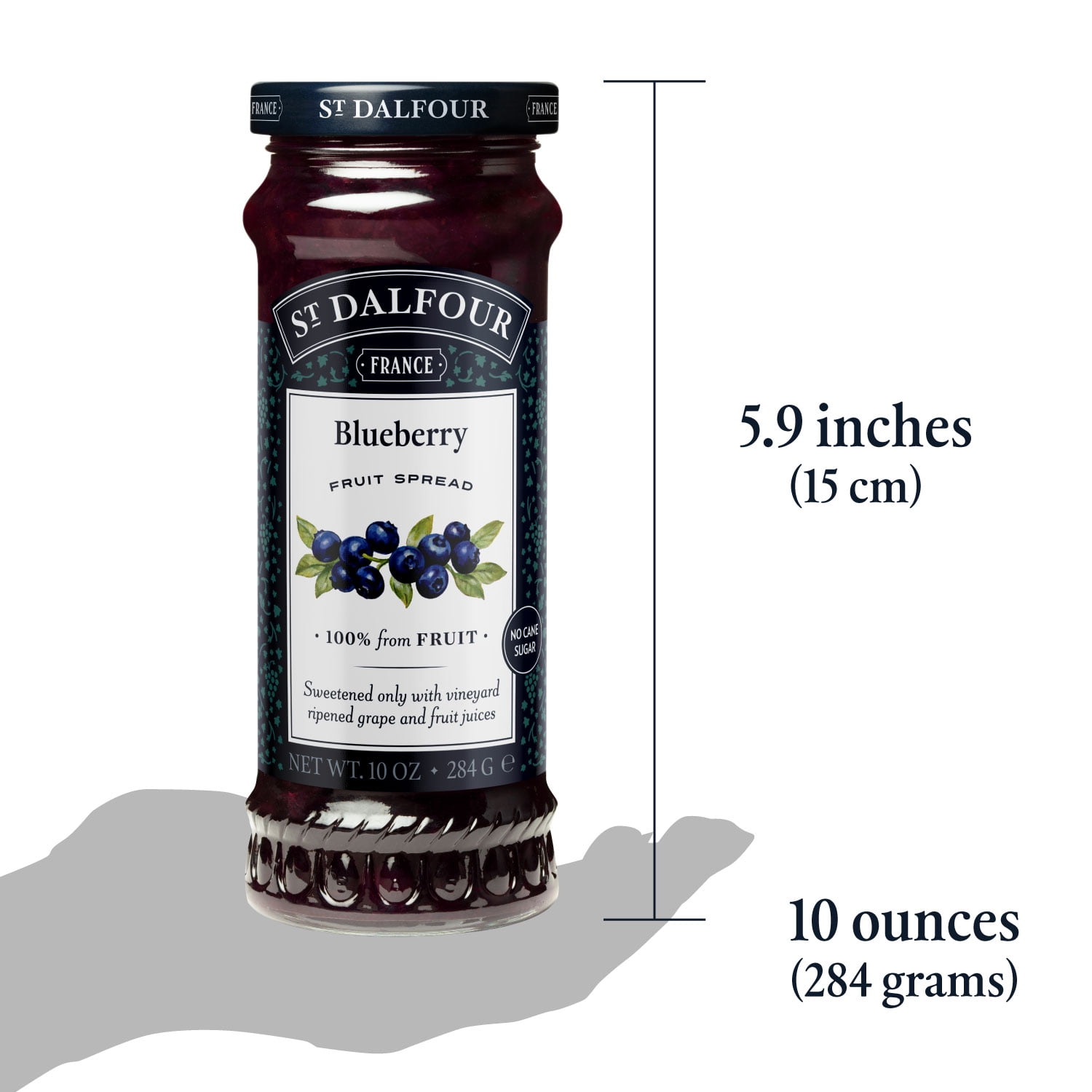(2 pack) St. Dalfour Blueberry Fruit Spread, 100% from fruit, Vegan & Gluten Free, 10 oz Jar