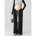thumbnail image 6 of Maternity Wide Leg Pants - Soft Straight Leg Trousers for Outdoor, Spring and Autumn Pregnancy Clothes, 6 of 8