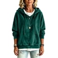 thumbnail image 6 of Women's Velvet Hoodie,Long Sleeve Drawstring Pullover Sweatshirt,Loose Fit Casual Fall and Winter Top, 6 of 9