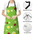 thumbnail image 6 of Lsque Daisies And Ladybugs Waterproof Apron Chef Aprons for Men Heavy Duty Chemical Work Apron Extra Long Grilling Aprons with Adjustable Bib Apron, 6 of 9