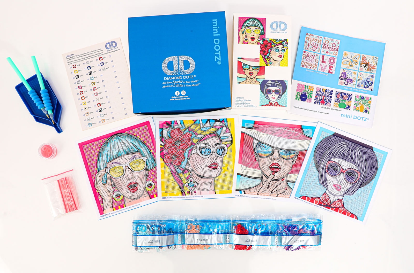 Diamond Dotz Mini Modern Women Diamond Painting Kits for Adults - Fashion Diamond Art Kits a Relaxing Creative Craft Kit with Dotz Gems 5x5