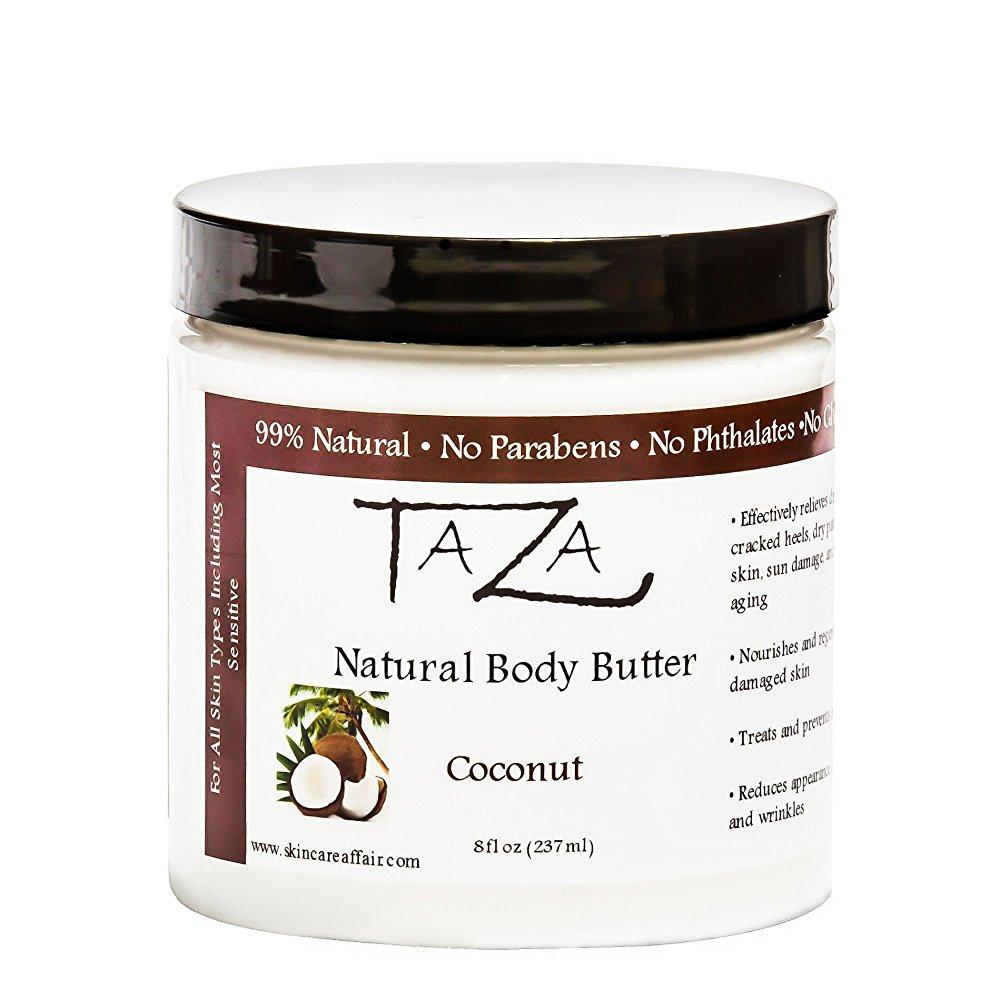 premium taza natural coconut body butter, 8 fl oz (237 ml) ? gives you
