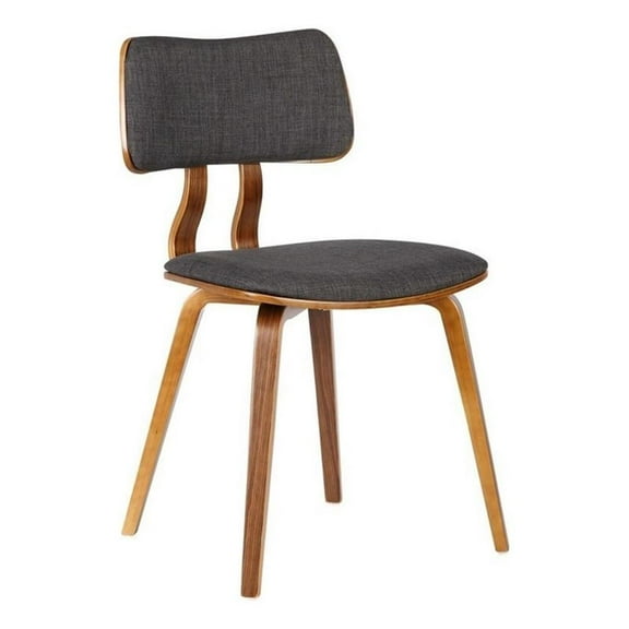 Hawthorne Collections 18.1" Modern Wood/Fabric Dining Chair in Charcoal