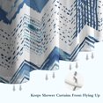 thumbnail image 6 of Blue Chevron Geometric Boho Pattern Shower Curtain 36"x72" ,Bathroom Decorative Shower Curtains Set with 12 Hooks,Modern Waterproof Washable Shower Curtain, 6 of 6