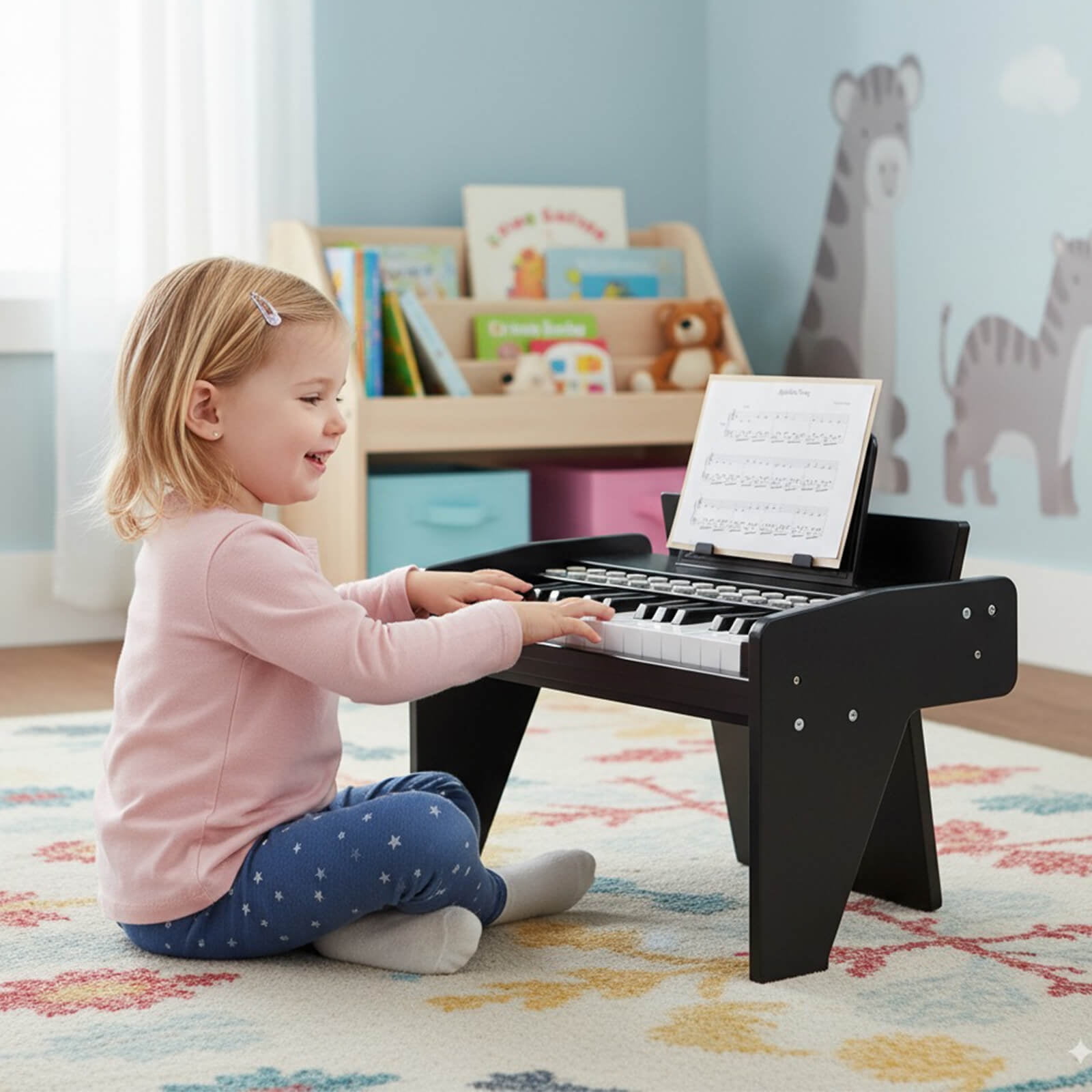 Infans 25 Keys Digital Piano w/Music Stand,Teaching Mode,Lighted Keys, Adjustable Speed