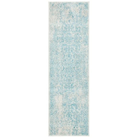 SAFAVIEH Evoke Trena Floral Runner Rug, Ivory/Aqua, 2'2" x 9'