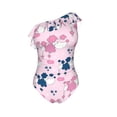 thumbnail image 4 of Yiaed Cartoon Poodle Dog Print Women One Piece Swimsuits Tummy Control One Shoulder Bathing Suits Pattern Ruffle Swimwear-Small, 4 of 8