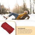 thumbnail image 3 of Bandeau d'Hiver pour Femmes Élasticité Tête Chaude Chunky Dames Est Fait de Cache-Oreilles Style Simple Accessoires pour Cheveux pour Femmes Bordeaux, 3 of 6