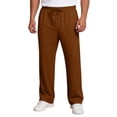 thumbnail image 6 of Mens Sweatpants Baggy Straight Leg Pants Elastic Drawstring Waist Lounge Joggers with Pockets Brown 2XL, 6 of 7