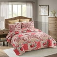 JML Quilt Set 3Piece Queen Size, Soft Reversible 1 Quilt & 2 Shams Bedspread Coverlet Set