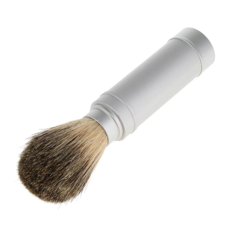 Travel Men Shaving Brush Soap Cream Shave Brush in Aluminum Handle Tube