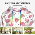 thumbnail image 4 of Fotbe Watermelon Pattern Womens Long Sleeve Hoodie, Pullover Hooded Sweatshirt, Kangaroo Pocket Hoodie with Eye-catching Drawstrings-XX-Large, 4 of 7