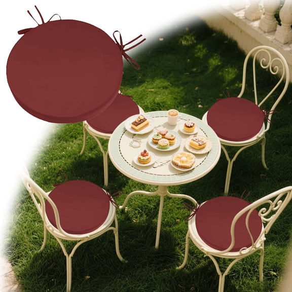 Outdoor Bistro Chair Cushions-Round Waterproof Patio Seat Cushions with Removable&Machine Washable Cover,Fade-Resistant Garden Chair Pads for Dining Chairs,Indoor/Outdoor Furniture Accessories