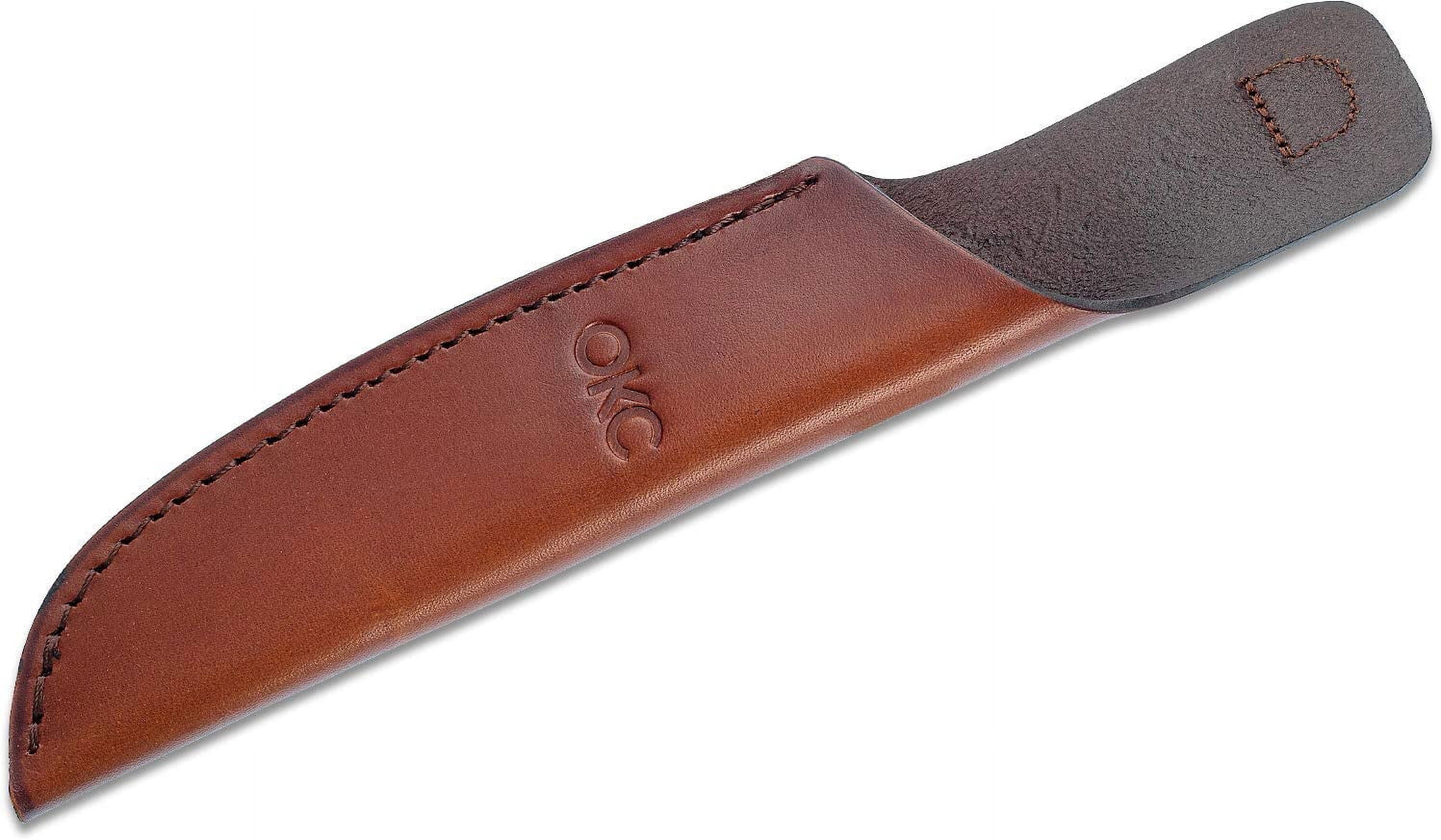 Old Hickory Hunting Fixed Blade Knife 5.5" Clip Point Carbon Satin Blade Wood Handle Brown