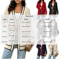 thumbnail image 4 of Tqcoqu Plus Size Button Front Cardigan for Women, Contrast Trim Loose Fit Long Sleeve Knit V Neck Sweater Coat with Pockets, 4 of 6