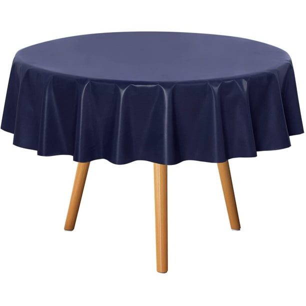 Oil Proof Spill Vinyl Table Cloth, 80 Inch Round Table Cover
