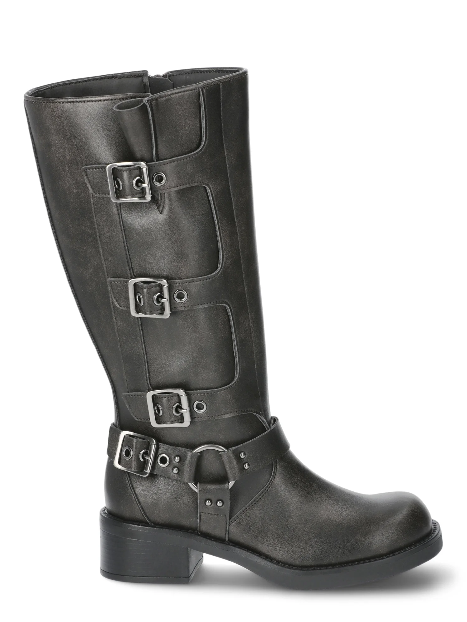 IVE着用☆ [SALT&CHOCOLATE]Round-toe rider buckle boots☆6cm MUSINSA | SALT AND CHOCOLATE Round toe rider flat long boots
