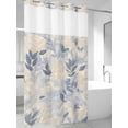 thumbnail image 4 of Blue Yellow Botanical No Hook Shower Curtain Waterproof, Bathroom Curtains with Snap in Liners and See Through Top Window, Spring Summer Vintage Hotel Style Bathtub Curtains Shower 54"Wx78"L, 4 of 8