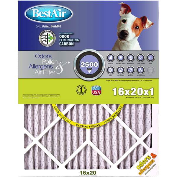 Brand New BestAir Pet Hair Furnace Filter Dimensions 16" x 20" x 1