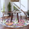 thumbnail image 3 of Round Rug 7Ft Washable Non-Slip, Blue Purple Gnomes Circle Area Rugs for Living Room Bedroom, Spring Country Hydrangea Flower Leaf Indoor Floor Mats Carpet Runner for Home Decor Aesthetic, 3 of 8