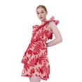 thumbnail image 5 of HT 360 Collective Designer Red Ruffle Mini Dress V Neck Dress Printed Mini Dress, 5 of 5