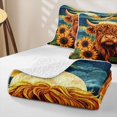thumbnail image 4 of Homewish Cute Highland Cow Bed Spread Queen for Kids Girls, Chic Sunflower Queen Coverlet Set, 3 Pieces, 1 Comforter and 2 Pillowcases, 4 of 7