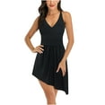 thumbnail image 1 of Maillots de Bain pour Femmes Grande Taille, Maillot de Bain une Pièce pour Femmes, Robe de Bain Fluide à Col en V Profond, Jupe de Bain Modeste à Couverture Complète, Maillots de Bain pour Femmes G-4TG, 1 of 6