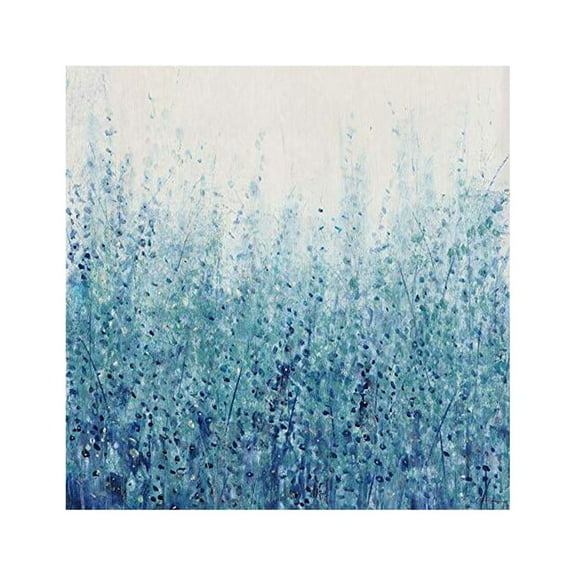 Marmont Hill Blue Bushes Painting Print on Wrapped Canvas