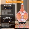 thumbnail image 3 of Mosaic Glass Diffuser, Tiffany Aromatherapy Diffuser 7 Color Changing Turkish LED Cold Air Diffuser Sunflower Moroccan Essential Oils for Diffusers for Home Office, 3 of 8