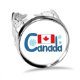 thumbnail image 1 of Canada National Flag Blue Pattern Ring Adjustable Love Wedding Engagement, 1 of 3