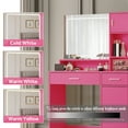 thumbnail image 3 of Vanity Desk with Mirror and LED Light Strip,Dressing Table with Large Drawer, 3 Level Storage Dresser & 3 Lighting Modes Adjustable Brightness, Suitable for Bedroom, 3 of 6