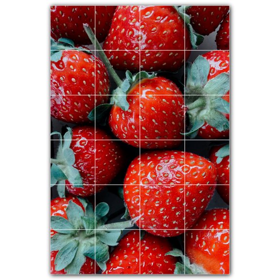 Picture-Tiles.com: Fruit Ceramic Tile Wall Mural WAL500689-46S. 17"W x 25.5"H using (24) 4.25" x 4.25" Ceramic Tiles-Satin Finish