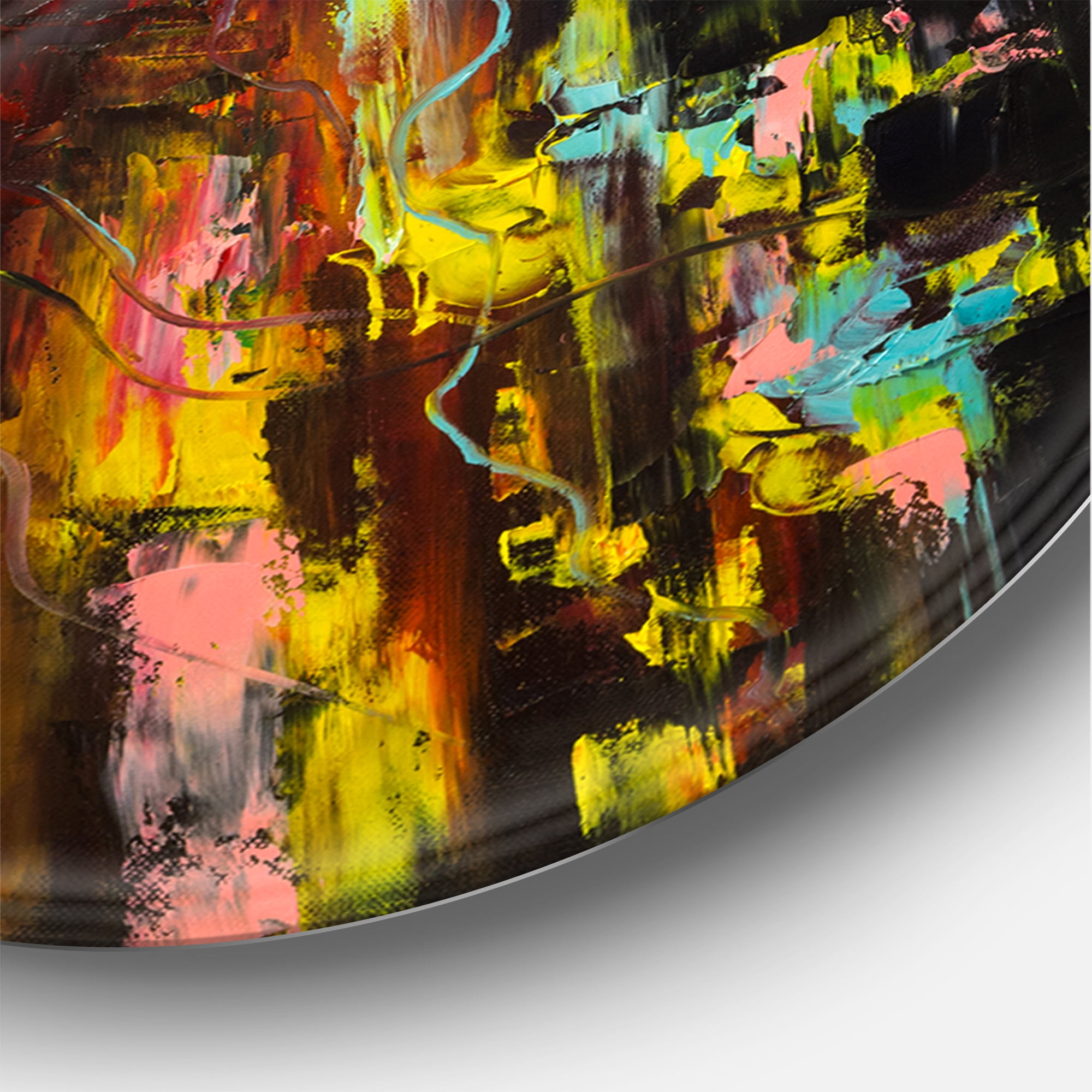 Designart 'Modern Portrait Of A Young Girl' Modern Circle Metal Wall Art 11x11 - Disc of 11