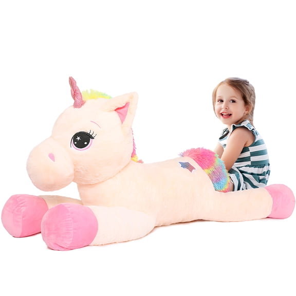 MorisMos Giant Unicorn Stuffed Animal 32'' Cute Soft Unicorn Plush Toy