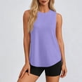 thumbnail image 5 of Husipze Workout Tops for Women Loose Fit Summer Side Split Breathable Sun Protection Sleeveless Athletic Yoga Tank Running Shirts Purple L, 5 of 9