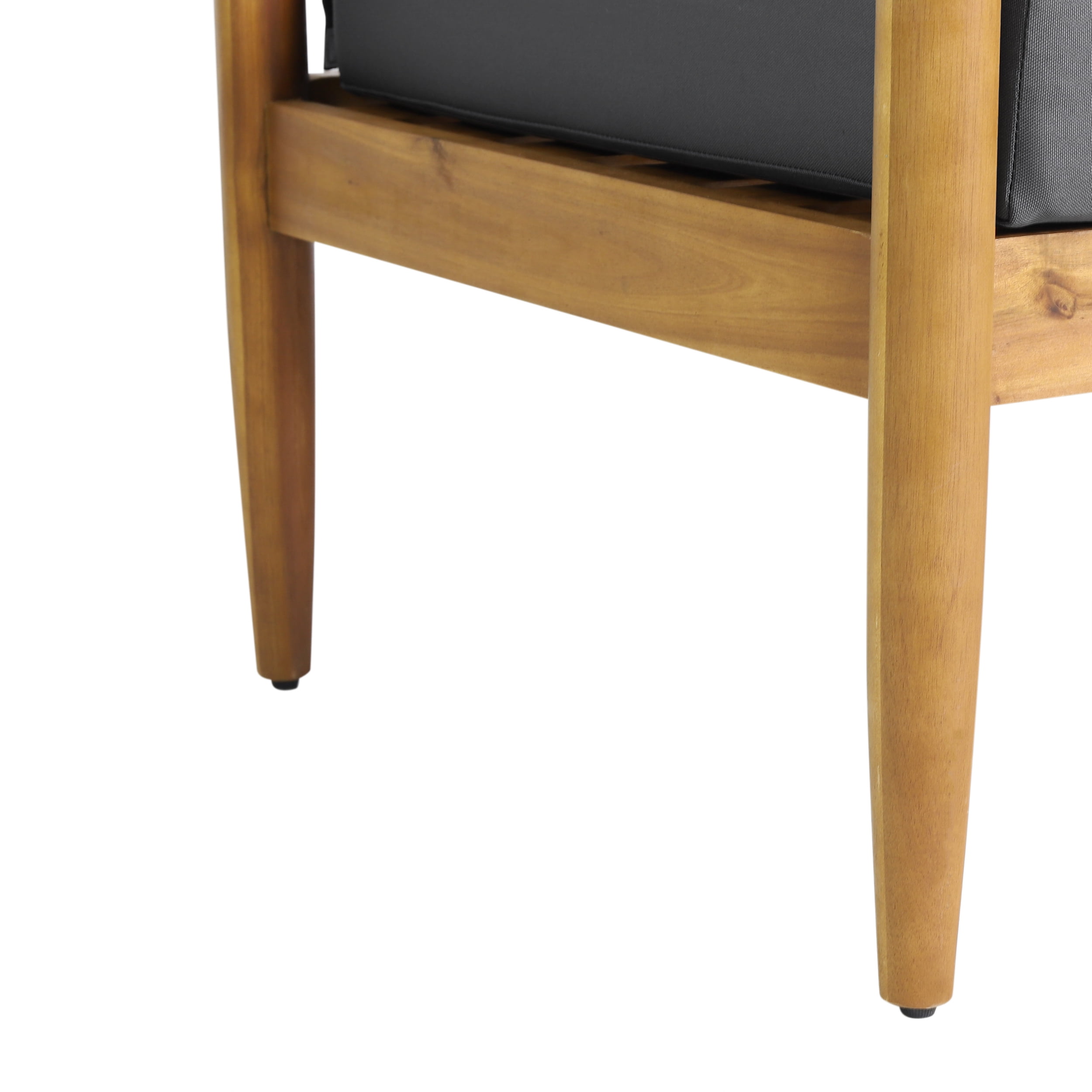 Noble House Magnolia Outdoor Acacia Wood Loveseat Teak and Gray