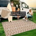 thumbnail image 3 of MeyJey Outdoor Rug, 5'x8' Reversible Waterproof Area Rug, Plastic Mat for RV Patio Camping, Brown/Beige, 3 of 11