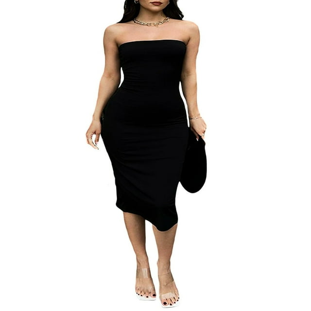 Long Solid Color Dress with Split for Women