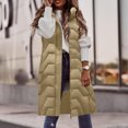 thumbnail image 5 of Hvyesh 2024 Winter Puffer Coats Women's Hooded Long Down Vest Full-Zip Sleeveless Puffer Vest Fashionable Coats Jacket, 5 of 6