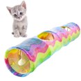 thumbnail image 3 of for Cat Kitten Tunnel Tube Toy with Plush Ball Portable Interesting Rainbow Wave, 3 of 9
