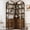 Brown, variant on 6 Tier Arched Corner Bookshelf with Storage Cabinet, 74.5" Tall L-Shaped Corner Bookcase, Industrial Wood and Metal Display Rack for Living Room, Bedroom, Home Office