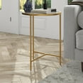 thumbnail image 3 of Evelyn&Zoe Berenson 18" Wide Round Side Table with Glass Top, Gold, 3 of 7
