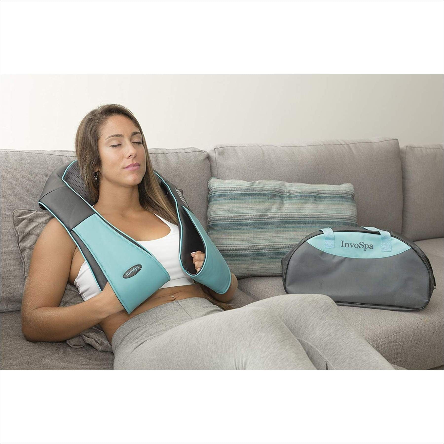 InvoSpa HHMG-8799 Handheld Deep Tissue Massager 6 Interchangeable Nodes 10  Speeds 12 Percussion Modes for Muscles, Back, Foot, Neck, Shoulder, Leg,  Calf Pain Relief Full Body Massage. 6.5' power cord 