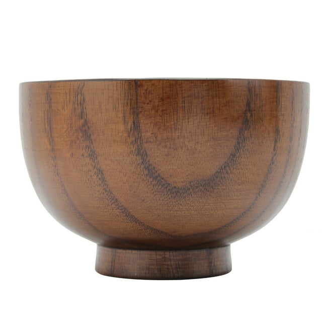 Wooden Fruit Salad Noodles Rice Dining Bowl Soup Food Container Tableware for Home Hotel Restaurant Kitchen