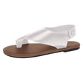 thumbnail image 6 of Modstep Summer Flat Sandals for Women Toe Ring Comfortable Walking Dressy Slides 2026 Orthopedic Leather Casual Shoes Size 7 White, 6 of 7