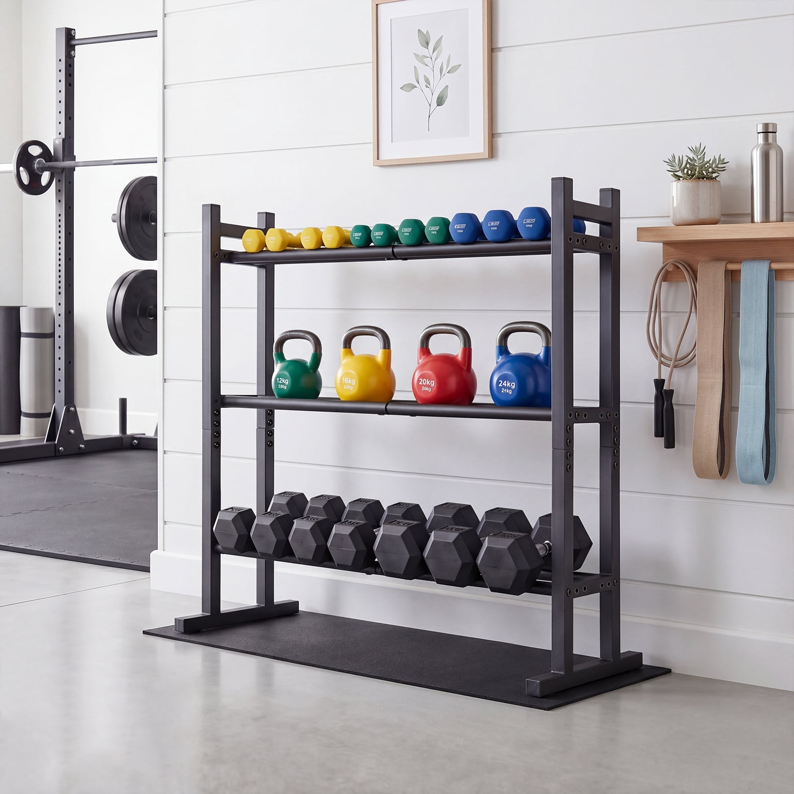 Costway 3-Tier Dumbbell Rack, 529LB Capacity Heavy-Duty Adjustable Weight Rack Stand