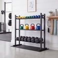thumbnail image 3 of Costway 3-Tier Dumbbell Rack, 529LB Capacity Heavy-Duty Adjustable Weight Rack Stand, 3 of 10