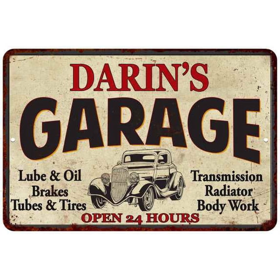DARIN'S Garage Man Cave Metal Sign Decor 8x12 208120014472