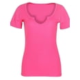 thumbnail image 2 of Women Tops V Neck Shirts Short Sleeve Casual Ribbed Slim Fitted T Shirts for Summer, 2 of 7